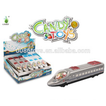 2014 nuevo divertido 20cm Pull back candy train toy